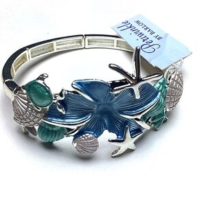 NEW PERIWINKLE BY BARLOW COASTAL BRACELET SILVER FLOWER OCEAN VACATION‎ B…